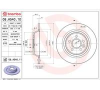 Brembo 2 x Rear Brake 302mm Disc Set fits Ford Land Rover 2.0 08.A540.11
