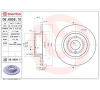 Brembo 2 x Rear Brake 304mm Disc Set fits Land Rover Discovery Range Rover