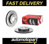 Brembo 2x Brake Discs Pair Vented fits ROVER 414 RT 1.4 Front 95 to 00 With ABS
