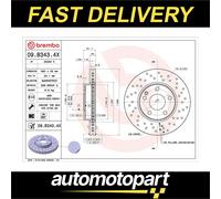 Brembo 2x Brake Discs Pair Vented Front 280mm 09.B343.4X Set 2464210012 New