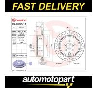 2x BREMBO 09.C662.1X Brake Disc Rear Fits Subaru Brz Legacy Outback Toyota GT 86