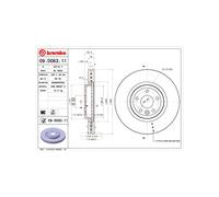 BREMBO Brake Disc Front Internally Vented 325mm Outer Diameter Fits Jaguar XE XF