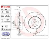 1X Brake disc BREMBO 09.C981.23 for RANGE ROVER EVOQUE Convertible 2 2015-