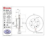 Brembo Brake Discs 09.9508.11 - Front Internally Vented - Fits Mercedes-Benz & VW - 2 pcs