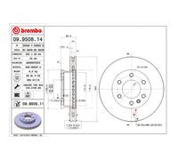 Brembo Brake Discs 09.9508.11 - Front Internally Vented - Fits Mercedes-Benz & VW - 2 pcs