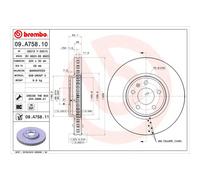 BREMBO Brake Disc Front Internally Vented Replacement Fits Audi A4 Allroad A5 Q5