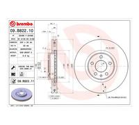 BREMBO Brake Disc Front Internally Vented With Bolts/Screws Fits Audi Q5