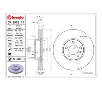 Brembo Front Single Vented UV Coated Brake Disc 09.9923.11 - Fits BMW X5 (E70)