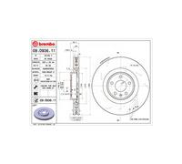 BREMBO Brake Disc Front,Left Internally Vented,Slotted Fits Porsche Macan