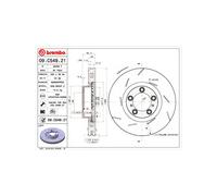 BREMBO Brake Disc Front,Left Internally Vented,Slotted Fits Porsche Panamera