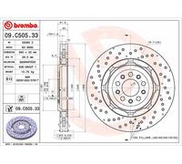 Brembo Brake Disc Front 09.C505.33 - Drilled Vented Dual-Cast - Fits Alfa Romeo Stelvio 2.9 Q4