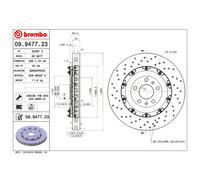 BREMBO Brake Disc Front Perforated/Vented 47mm Height Replacement Fits Audi A4