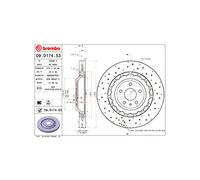 BREMBO Brake Disc Front Perforated/Vented 53mm Height Replacement Fits Audi A3