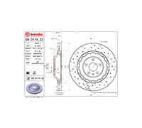 BREMBO Brake Disc Front Perforated/Vented 60mm Height Replacement Fits Audi A3