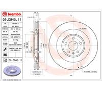 Brembo Prime Line UV Coated Vented Brake Disc - 09.D940.11 Fits Porsche
