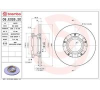 BREMBO Brake Disc Solid Rear Axle Braking Fits Ford Transit 08.E026.20