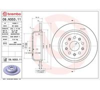 BREMBO Brake Disc Solid Rear Axle Braking Fits Jeep Wrangler 08.N353.11