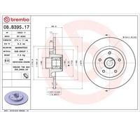 BREMBO Brake Disc Solid Rear Axle Braking Fits Nissan NV250 Renault Kangoo