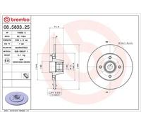 BREMBO 08.5833.25 Brake disc