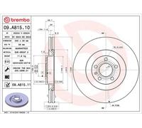 Brembo Brake Disc 09.A815.11 - Vented Coated Front Axle - Fits Audi A4