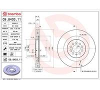 BREMBO COATED DISC LINE Brake disc 09.8403.11 323 28 5 internally vented Coated High-carbon SEAT: Leon I Hatchback