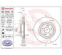 BREMBO Brake Disc Vented Front Axle Braking Fits Hyundai Grandeur i20 i40 Kia