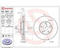 BREMBO Brake Disc Vented Front Axle Braking Fits Lexus IS LS Toyota Altezza