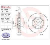 BREMBO Brake Disc Vented Front Axle Braking Fits Mazda 6 CX-5 09.D628.11