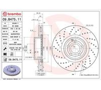 BREMBO Brake Disc Vented Front Axle Braking Fits Mercedes-Benz SL 09.B475.11