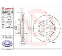 1X Brake disc BREMBO 09.E069.11 for MITSUBISHI PAJERO SPORT III (KS_) 2.4 2015-
