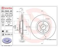 BREMBO COATED DISC LINE Brake disc 09.C542.21 320 25 5 internally vented Coated High-carbon VOLVO: V40 Hatchback, V50, C30