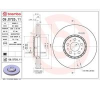 BREMBO Brake Disc Vented Front Axle Braking Fits Volvo XC90 09.D725.11