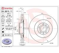 BREMBO Brake Disc Vented Front Axle Braking For Audi A6 A8 VW Phaeton 09.9915.11