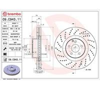 BREMBO Brake Disc Vented Front Axle Braking For Mercedes-Benz S-Class 09.C943.11