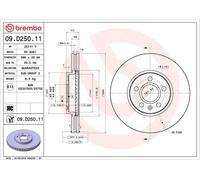 BREMBO Brake Disc Vented Front Axle Braking For Volvo S60 S90 V60 V90 09.D250.11