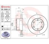 BREMBO Brake Disc Vented Rear Axle Braking Fits Man TGE VW Crafter 09.C639.21