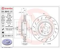 BREMBO Brake Disc Vented Rear Axle Braking Fits Mercedes-Benz S-Class 09.B842.21