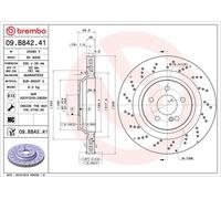 BREMBO Brake Disc Vented Rear Axle Braking Fits Mercedes-Benz SL 09.B842.41