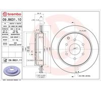 BREMBO Brake Disc Vented Rear Axle Braking Fits Nissan Patrol 09.B631.11