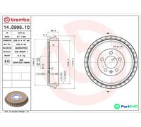 BREMBO 14.D996.10 Brake drum