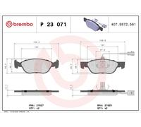 BREMBO P 23 071 Brake pad set