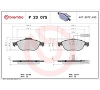 BREMBO Brake Pad Set Front Axle Braking Fits Alfa Romeo 156 Fiat Punto P23075