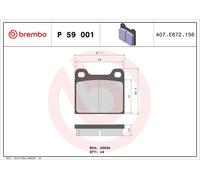 Brake pads P 59 001 BREMBO for BMW ALFA ROMEO MERCEDES-BENZ VW PORSCHE TALBOT