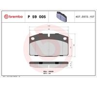 BREMBO Brake Pad Set Front Axle Braking Fits Bedford Lotus Elan Opel Vauxhall