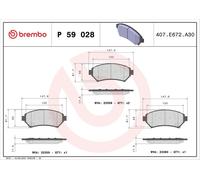 BREMBO P 59 028 Brake pad set