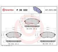 BREMBO Brake Pad Set Front Axle Braking Fits Daewoo Hyundai Coupe Kia Mitsubishi