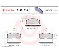 BREMBO P 49 010 Brake pad set
