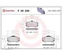BREMBO Brake Pad Set Front Axle Braking Fits Hyundai Elantra Lantra P30029