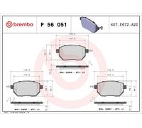 BREMBO P 56 051 Brake pad set