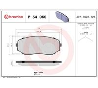 BREMBO Brake Pad Set Front Axle Braking Fits Mitsubishi Eclipse Cross Outlander